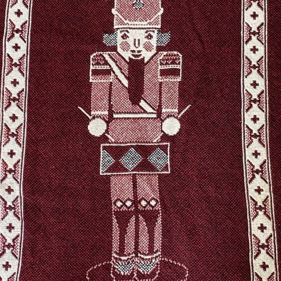 Vtg.Nutcracker Multicolor 2 Layer AFGHAN Christmas Tapestry Blanket USA 46x67. - Picture 8 of 11